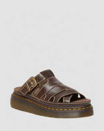 Maxxy Slide  AR Rogue leather sandals in Brown