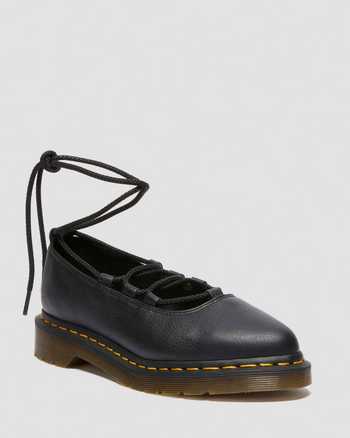 Elphie II Virginia leather ballet flats in Black