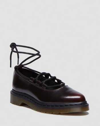 Elphie II leather ballet flats in CHERRY RED ARCADIA