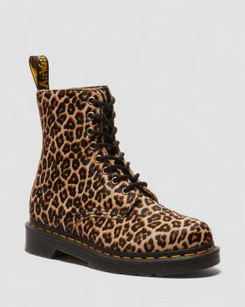 1460 leopard leather boots in Light Tan