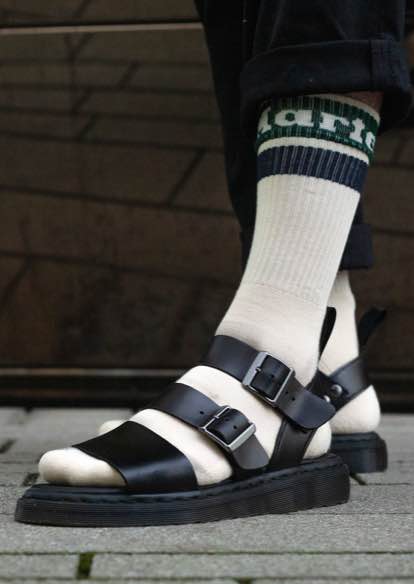 dr martens strappy sandals with socks